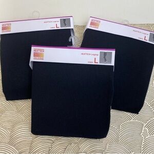 HEATTECH 3 Pack Black Leggings - Size L NWT